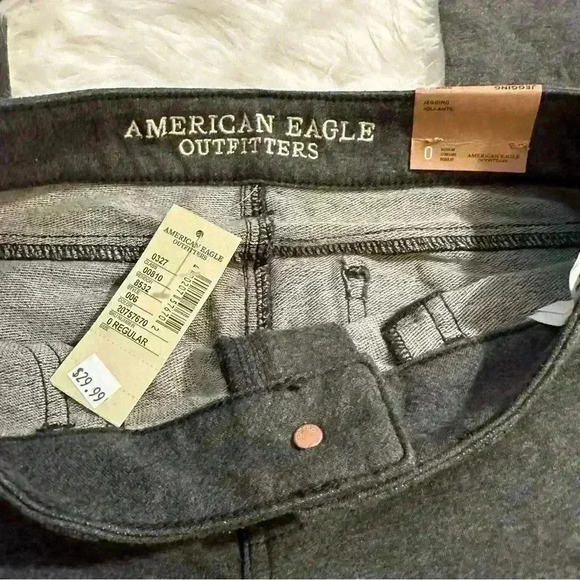 American Eagle Womens Super Stretch Solid Dark Gray Skinny Jegging Jeans 0 Reg - Picture 4 of 7